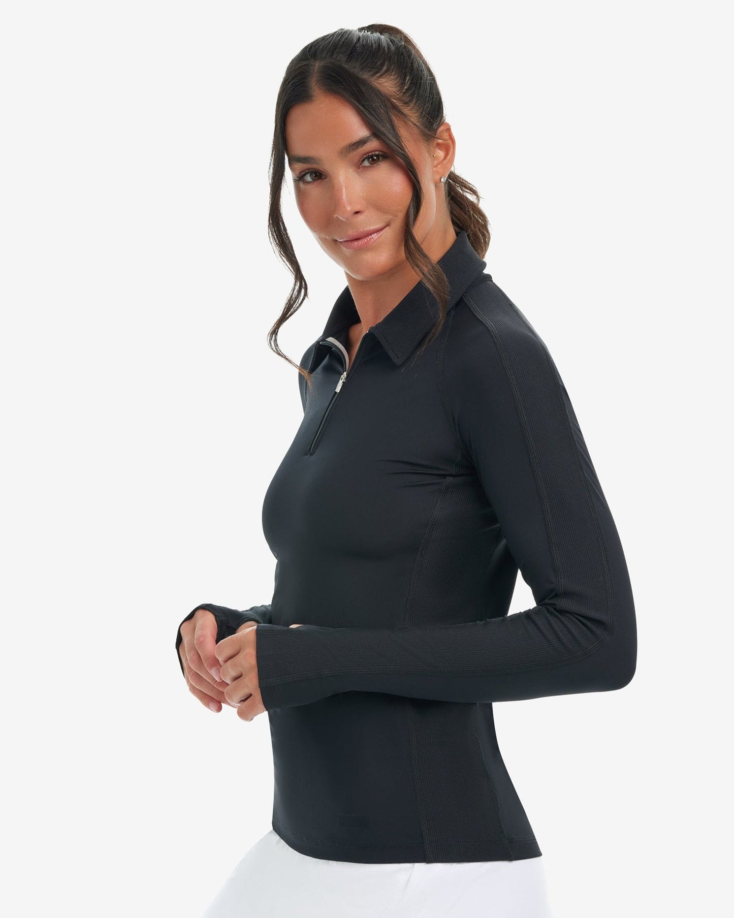 WOMEN'S QUARTER ZIP POLO (8003)