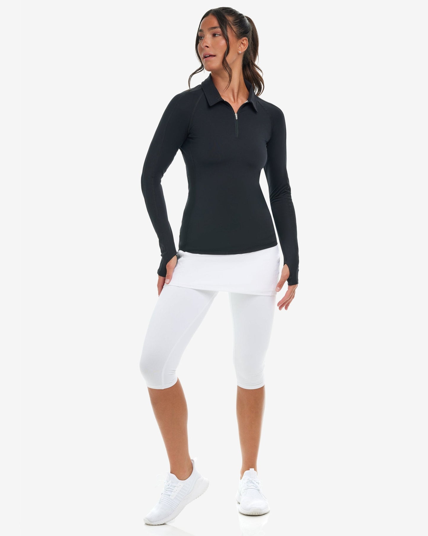 WOMEN'S QUARTER ZIP POLO (8003)