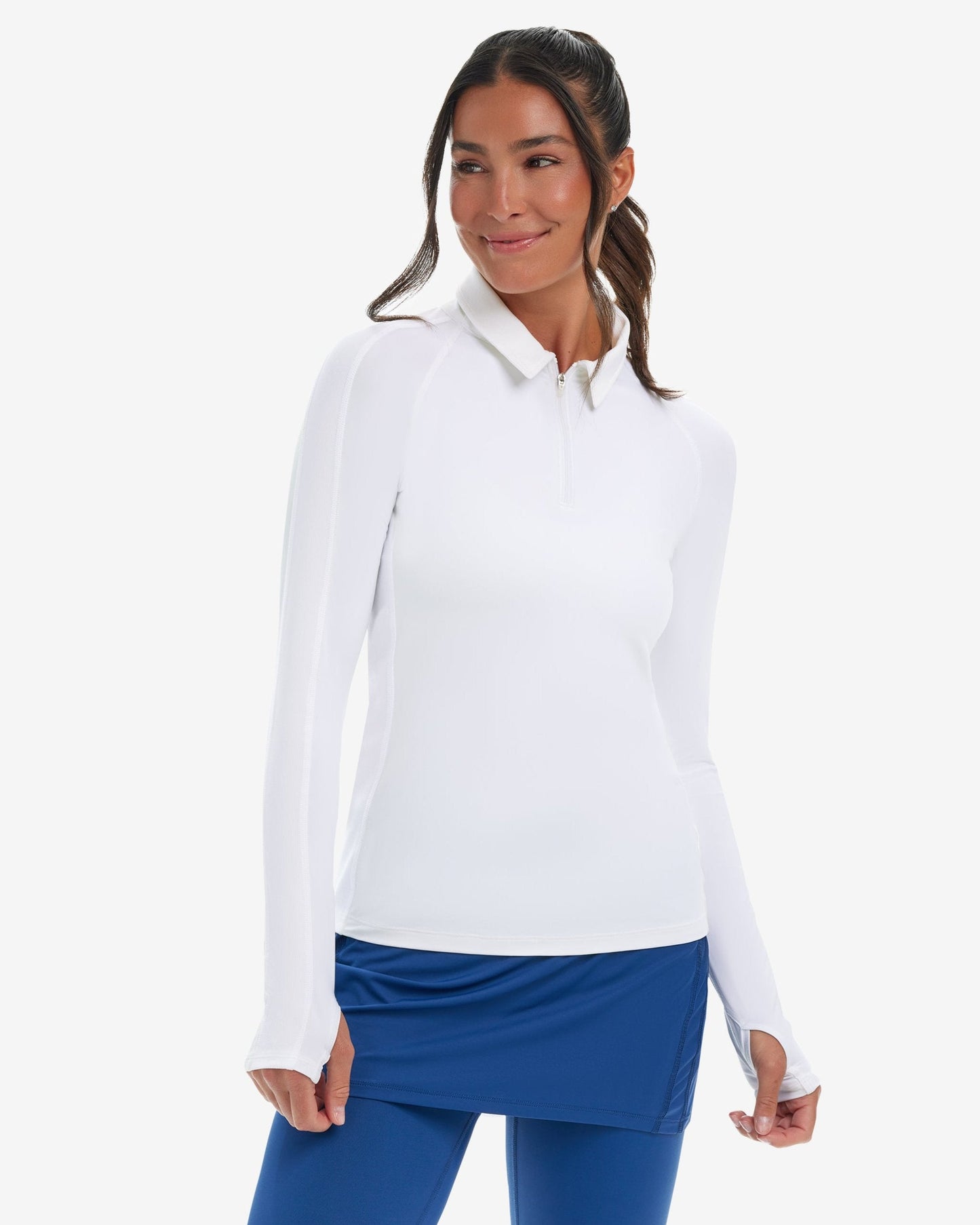 WOMEN'S QUARTER ZIP POLO (8003)
