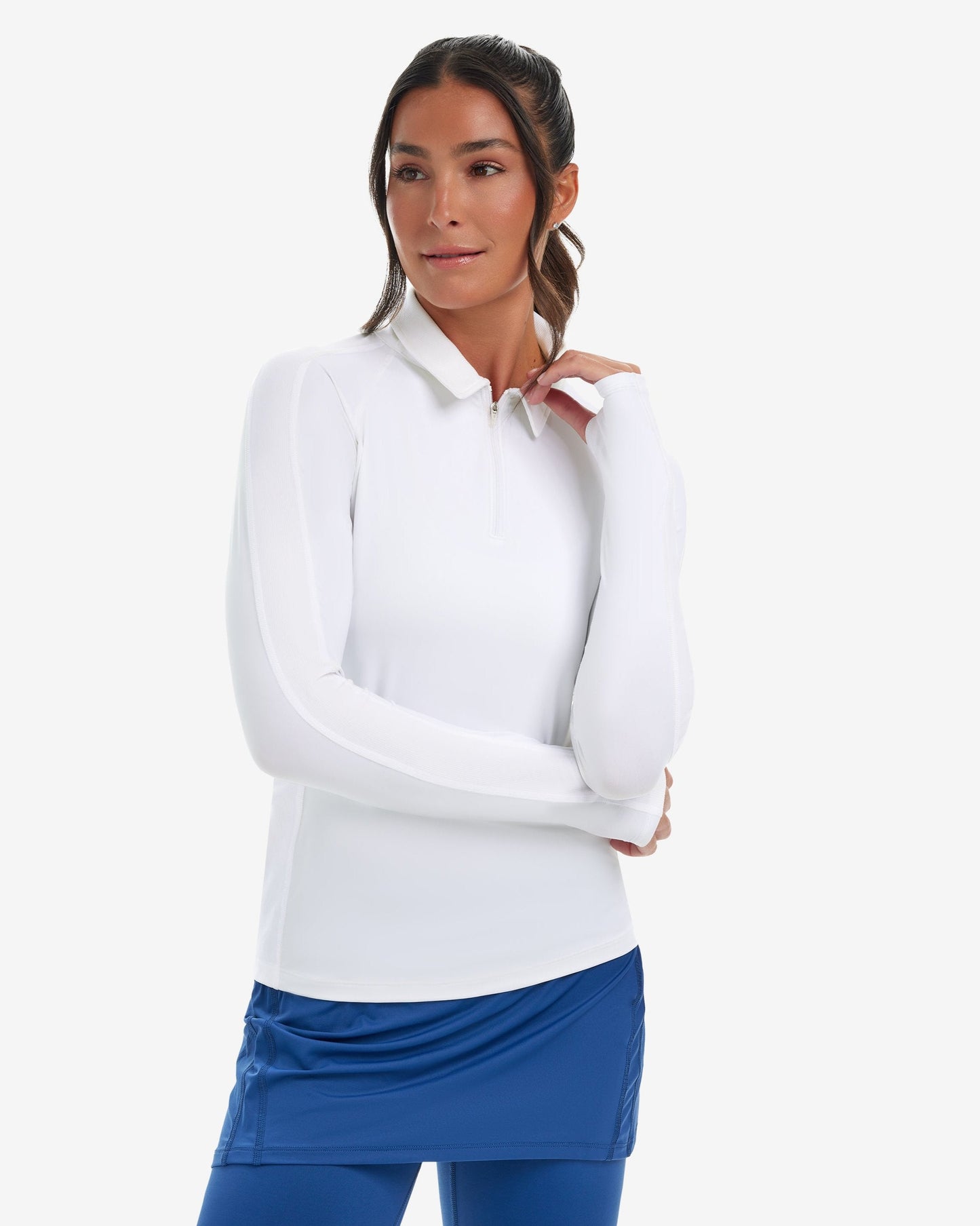 WOMEN'S QUARTER ZIP POLO (8003)