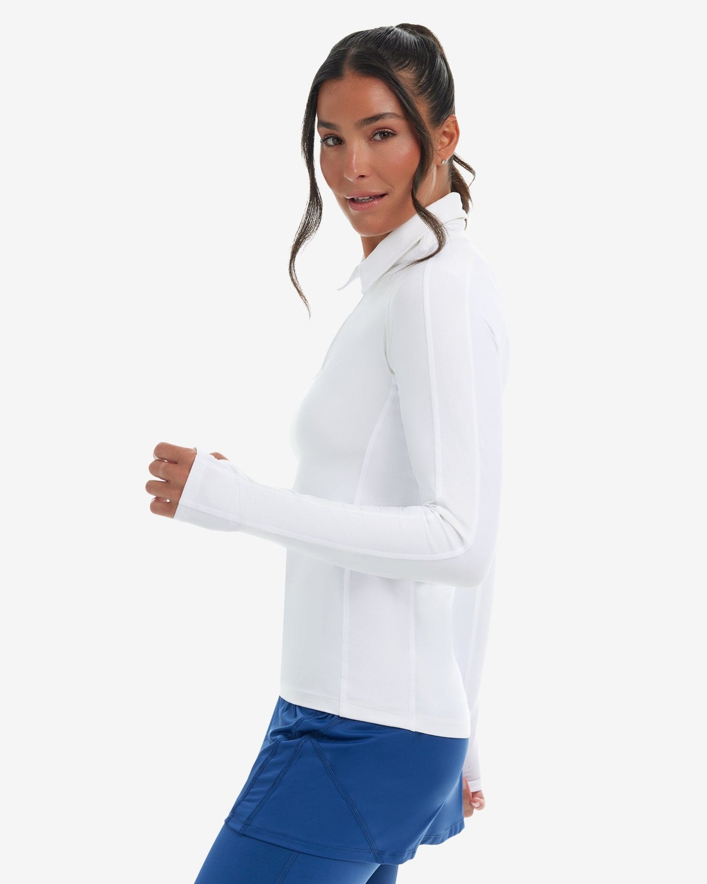 WOMEN'S QUARTER ZIP POLO (8003)