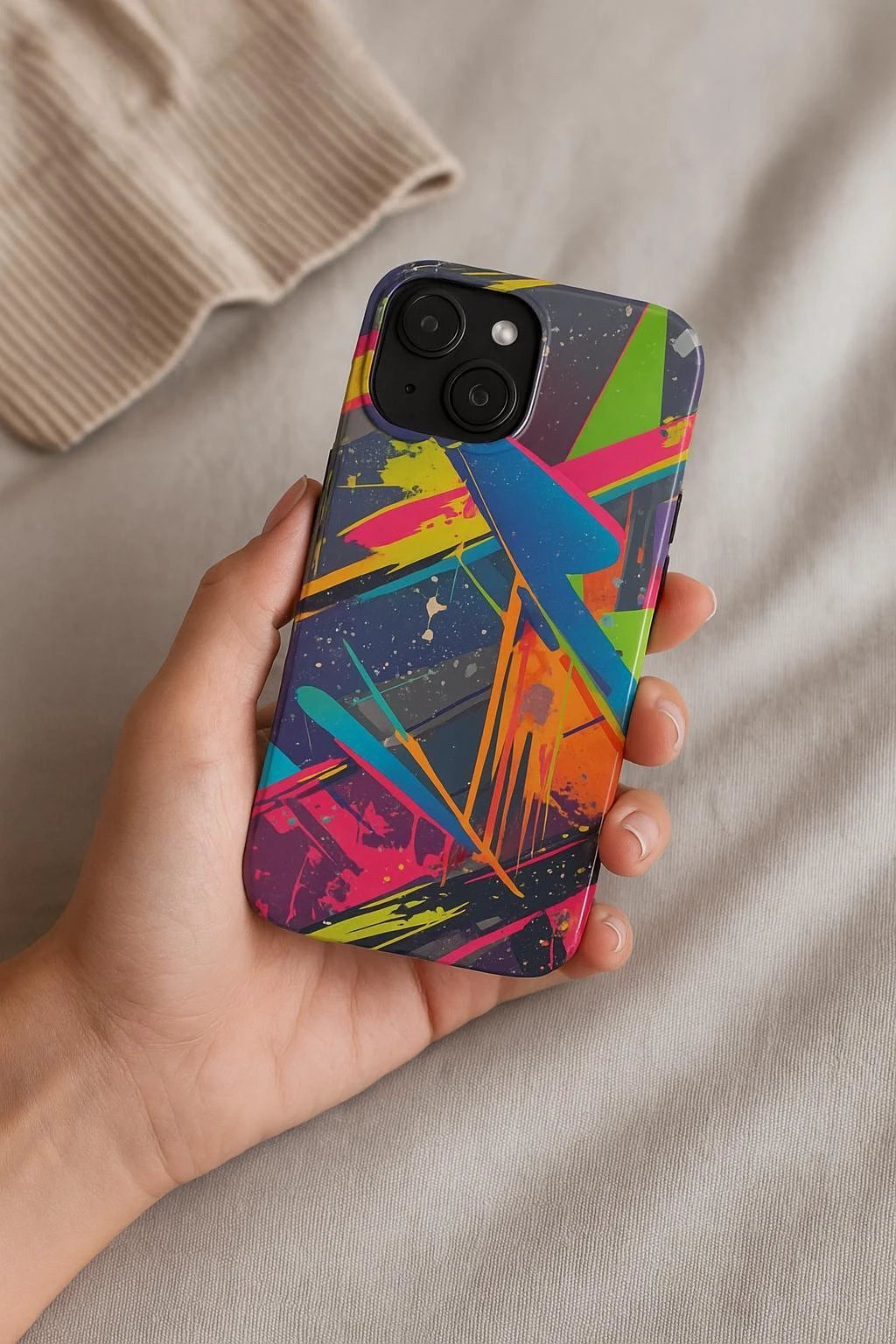 Vibrant Vector Splash Phone Case - Shockproof Lexan Armor for Bold Maximalist Tech Style