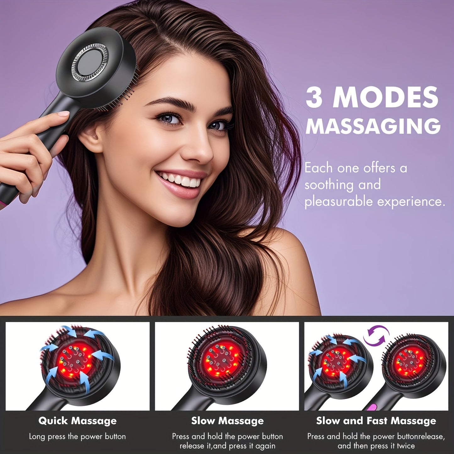 Portable Smart Comb for Scalp Massage & Grooming TJR4S7B