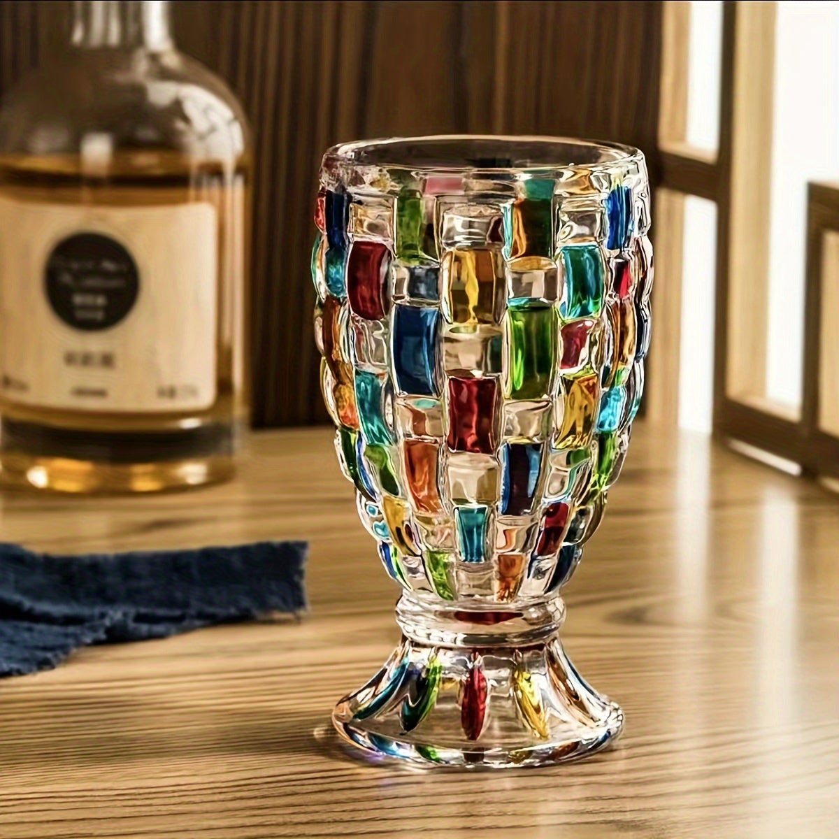 Colorful HandPainted Glass Cups Set of 24-D419