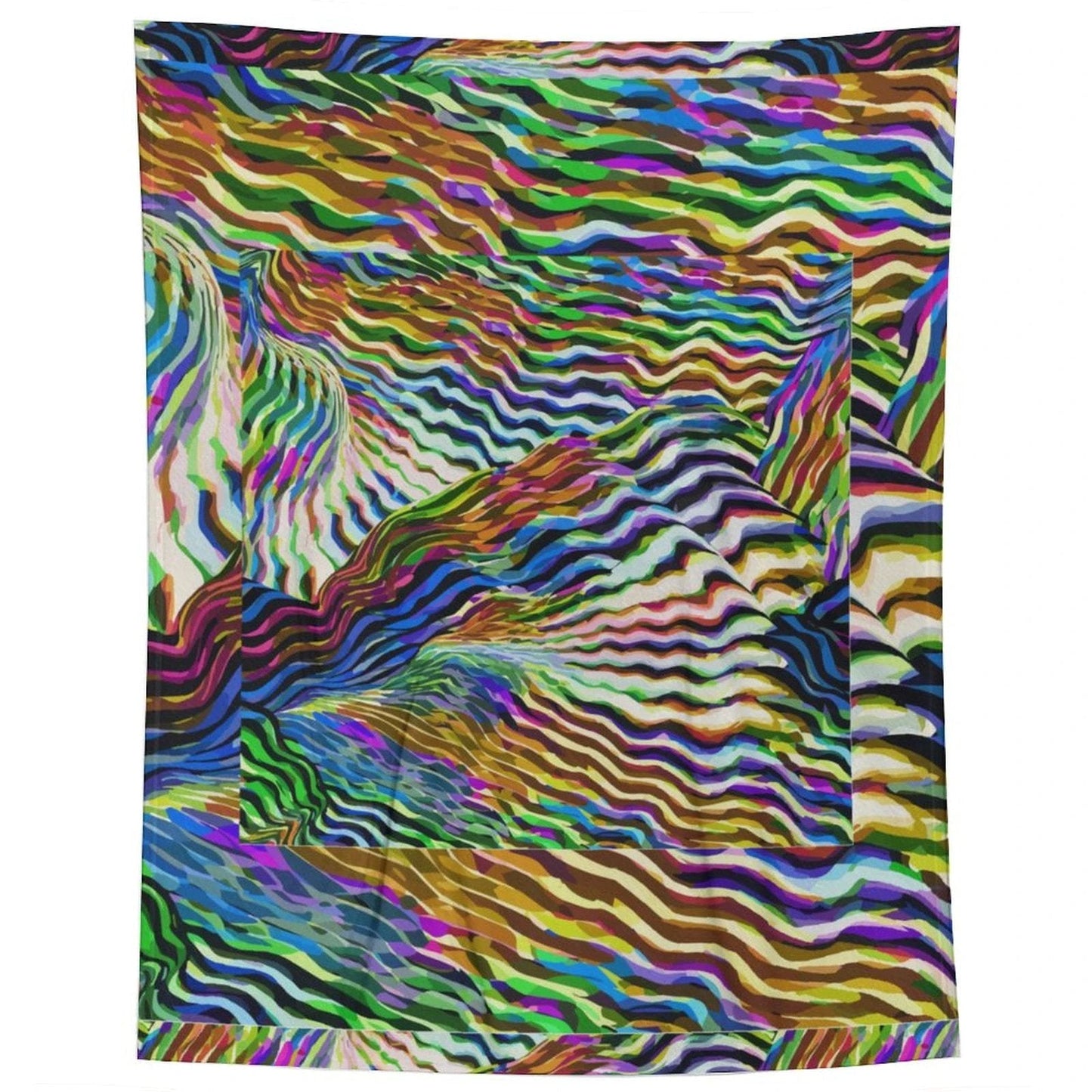 Lightning Complex Abstract Art Flannel Blanket – Storm Aesthetic Maximalist Bedding (60x80in)