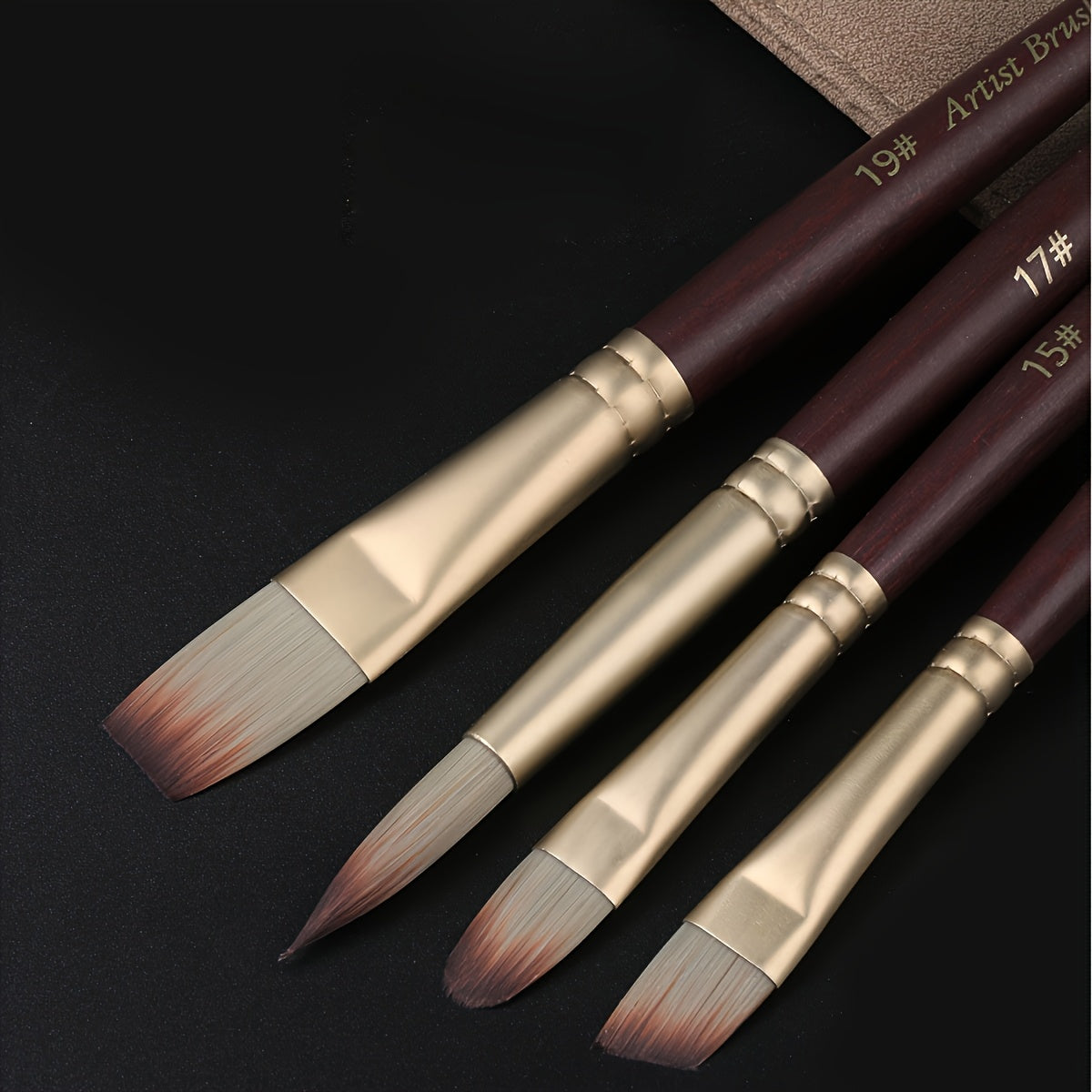 Giorgione 24pcs Premium Nylon Brush Set with Portable Beige Storage Bag - VU92