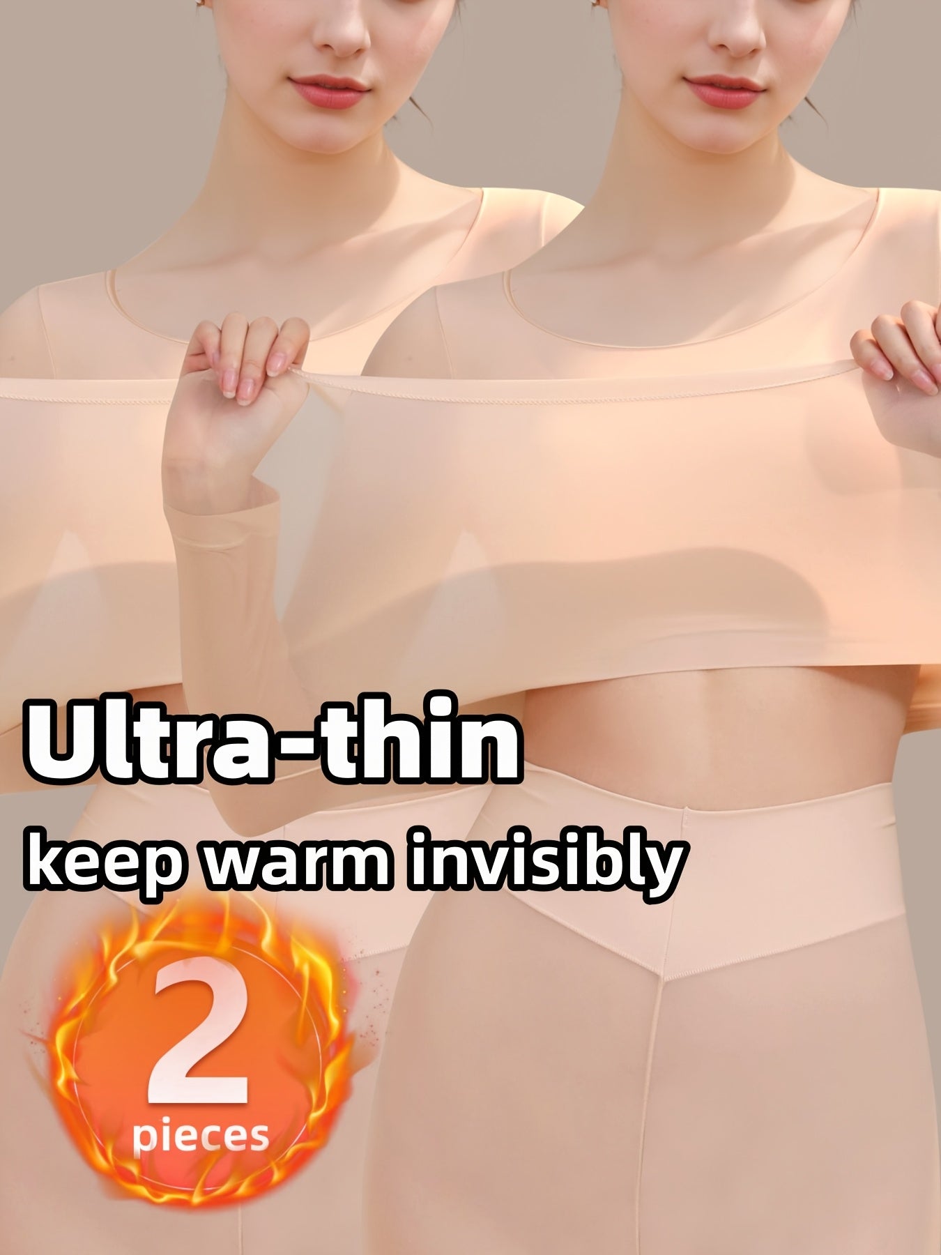 2-Pack Ultra-Thin Thermal Base Layer Tops TJR5M8P