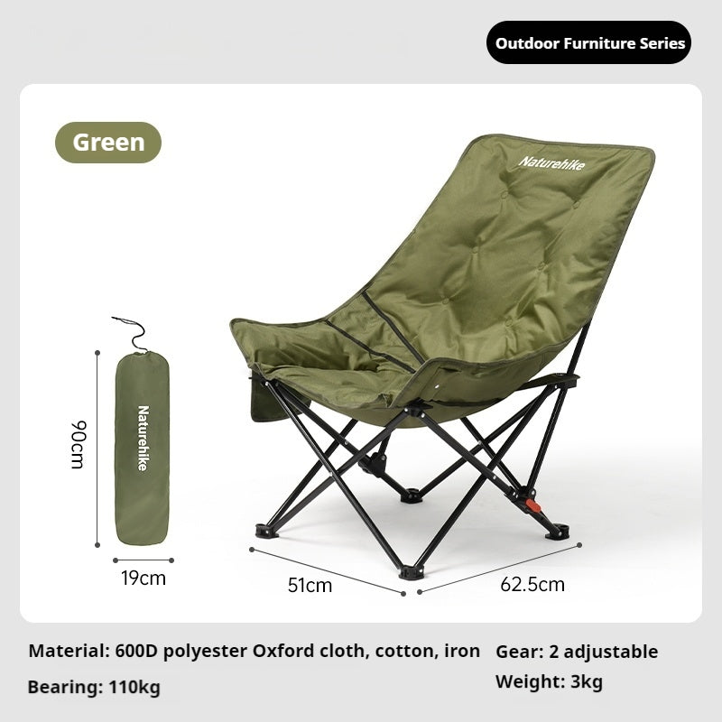 Naturehike SEA STAR 001 Camping Moon Chair Outdoor Push-up High Back Portable Folding Adjustable Lounge Chair Picnic Leisure Seat Bearing 120KG