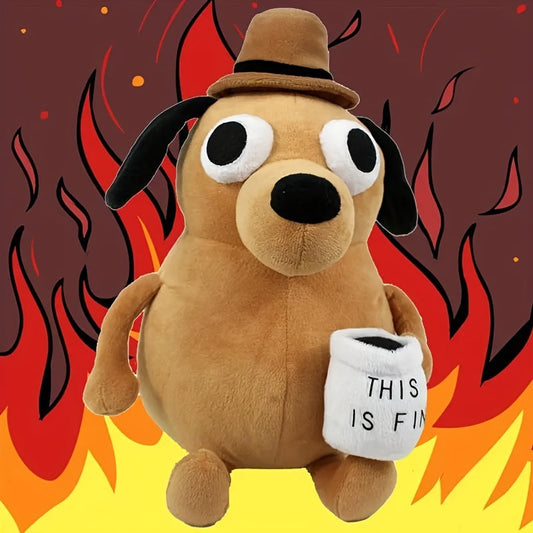 Angry Coffee Dog Plush Toy with Cup - S2SN
