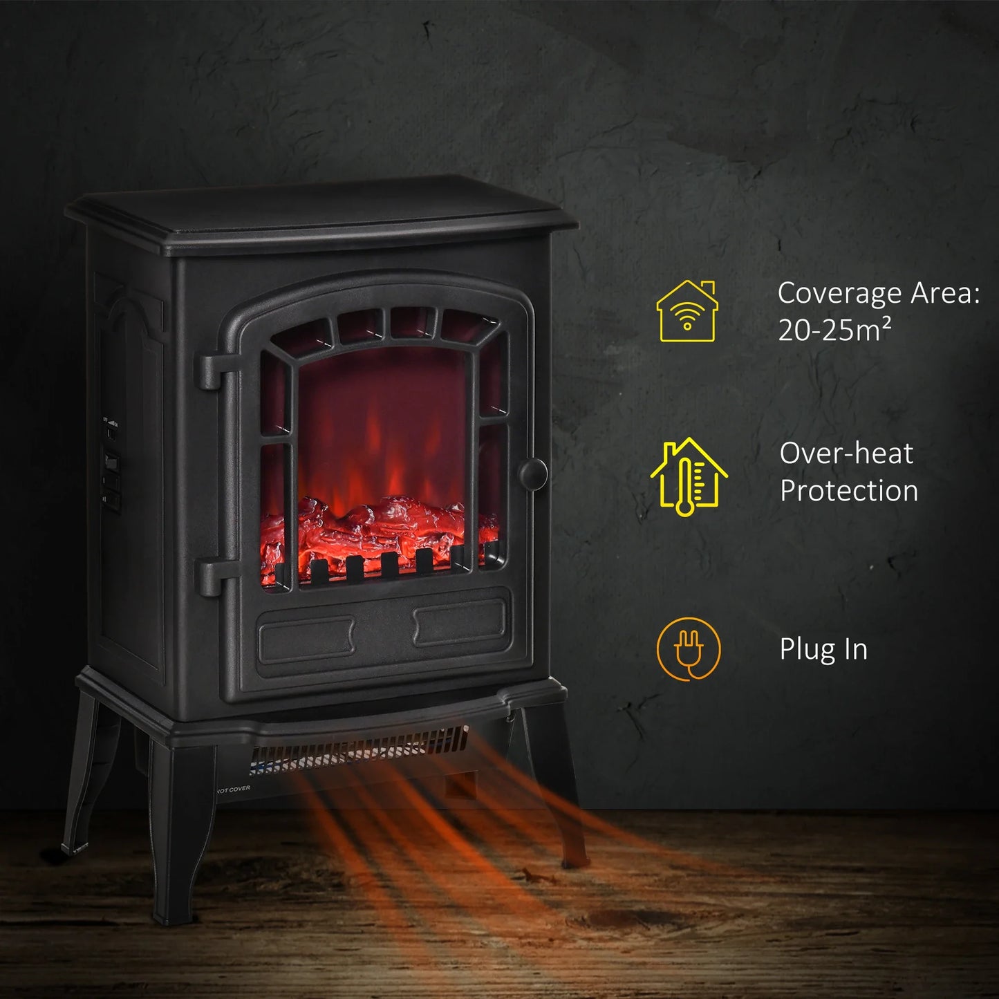 HOMCOM Freestanding Dual Power Electric Fireplace
