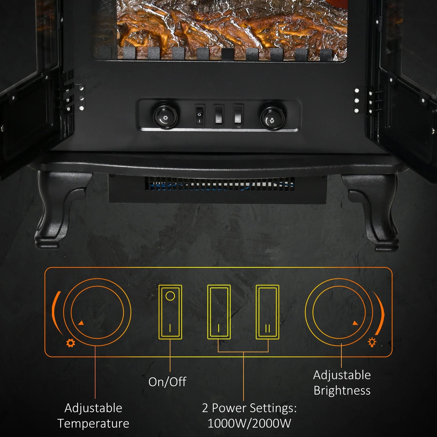 Homcom Dual-Power Electric Fireplace