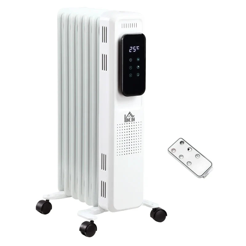 Homcom 1.5kW Portable Oil Filled Radiator with LED Display