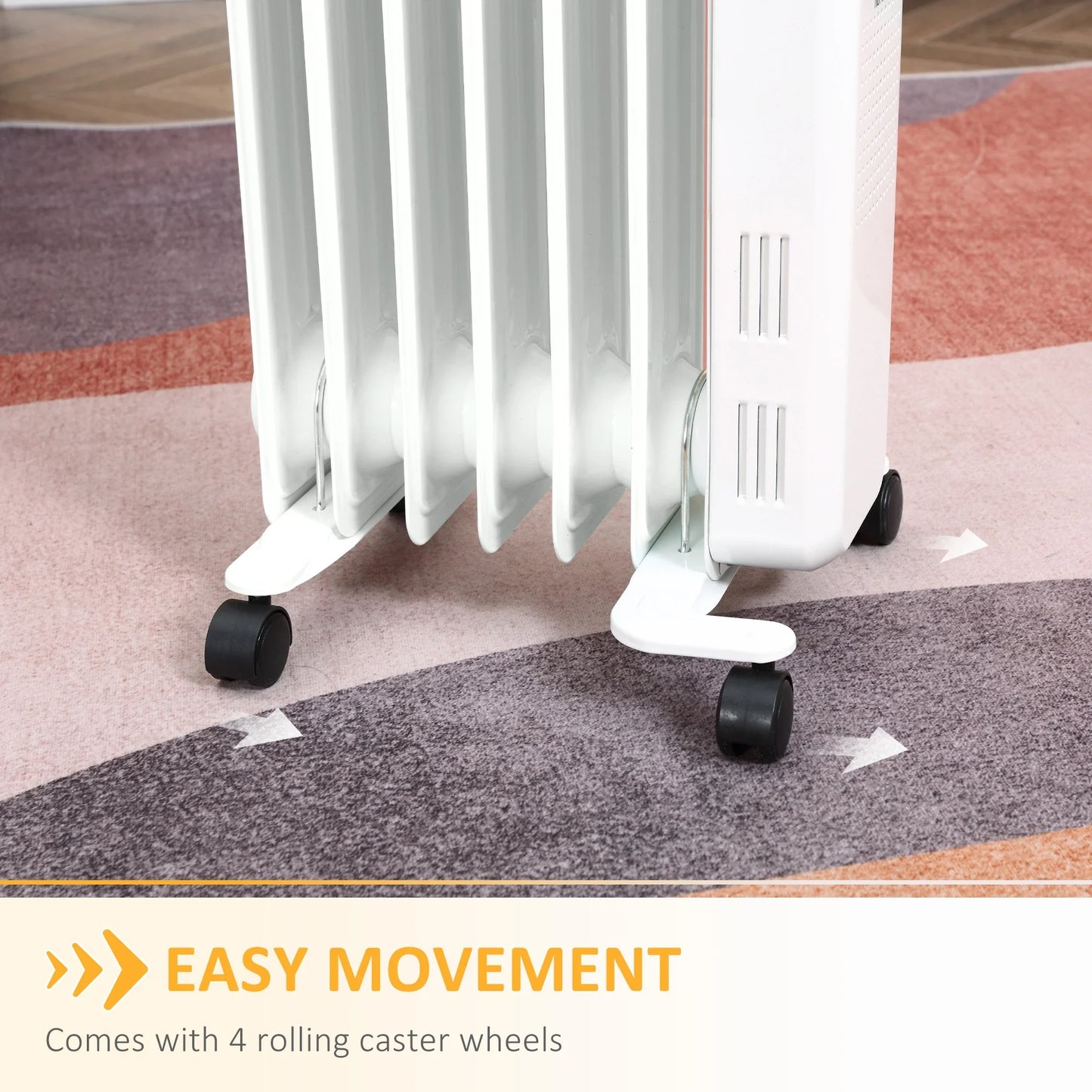 Homcom 1.5kW Portable Oil Filled Radiator with LED Display