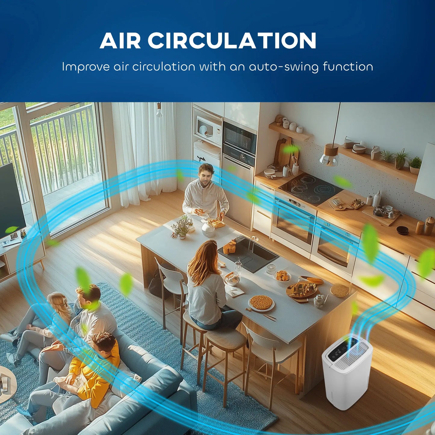 HOMCOM 20L/Day Dehumidifier with Touch Control