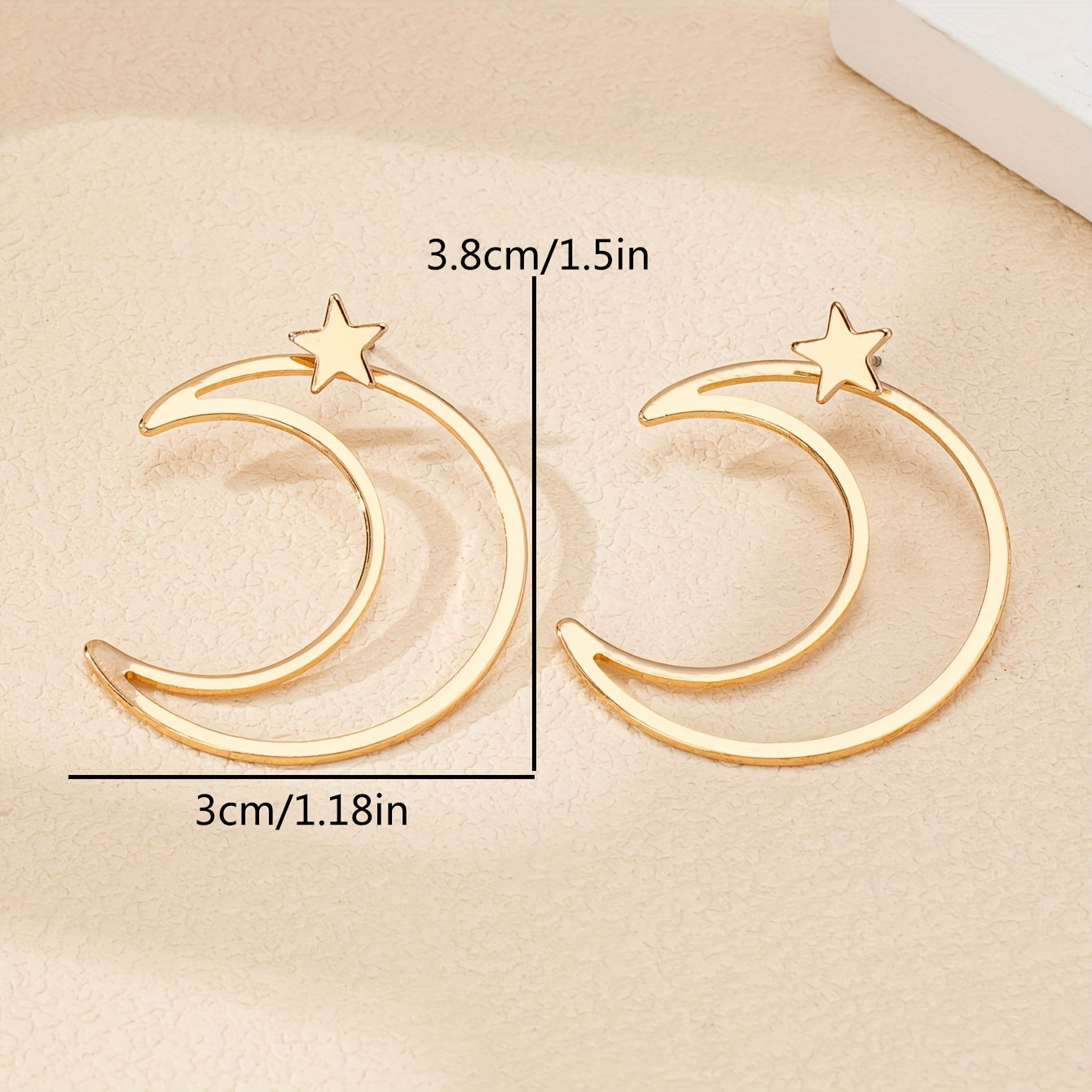 Star Moon Metal Earrings Set - NJ9696