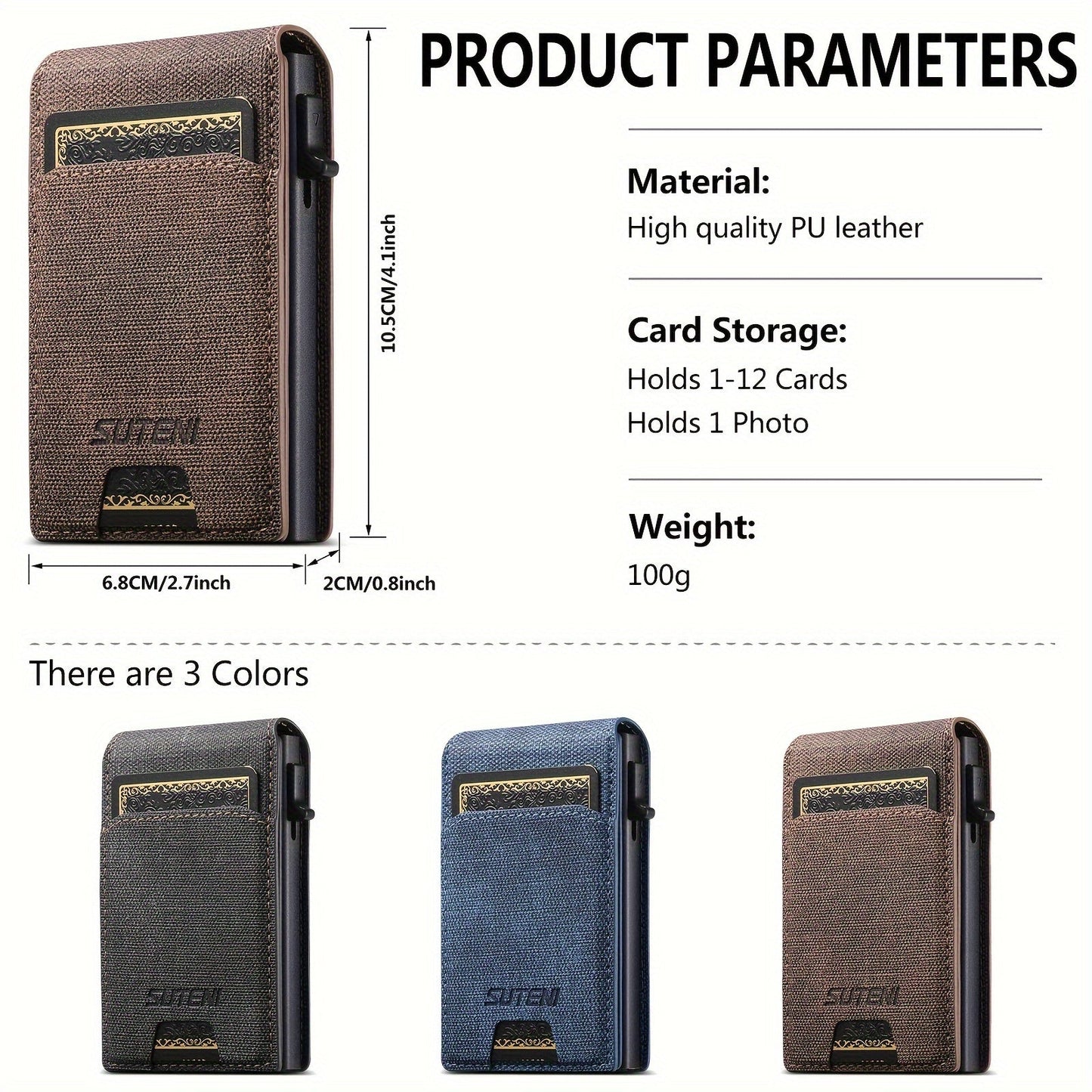 Push-Out Card Holder Wallet, Large Capacity TJR7L4D