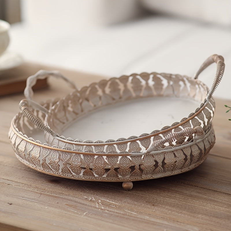 Vintage French-Style Metal Trays -F3LC