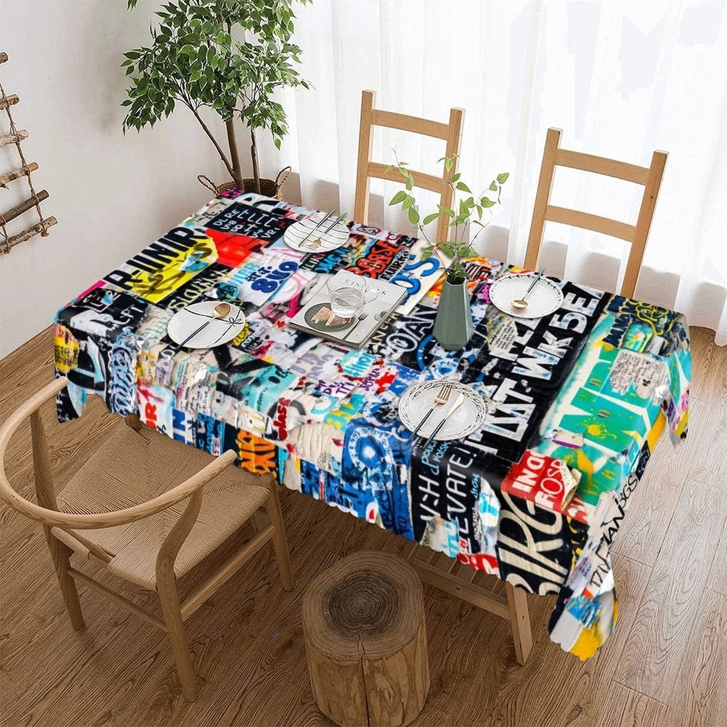 Kitchen Rectangular Tablecloth(One-sided Printing)