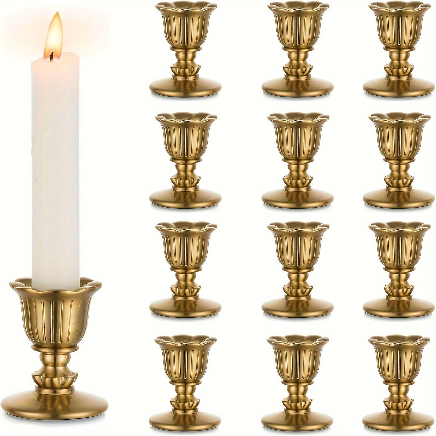 Elegant Brass Candlestick Holders - VSC0