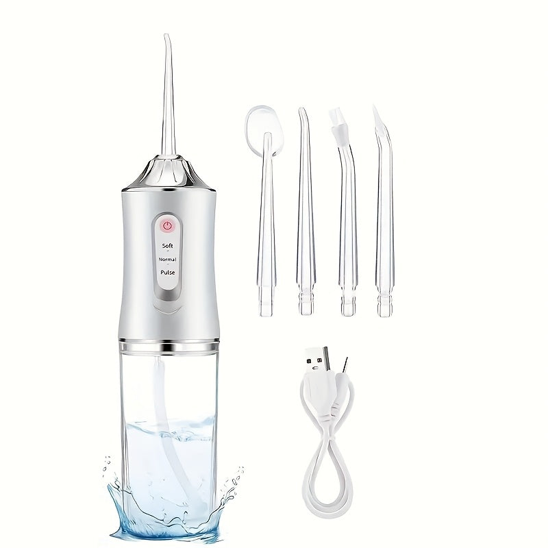 Electric Rechargeable Tooth Cleaner with 4 Nozzles - AJC9