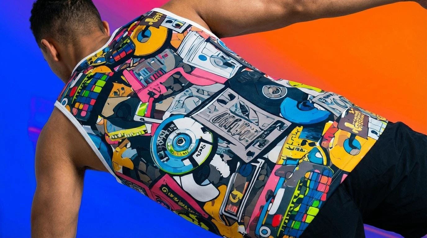 Neon 90s Cassette Tape AOP Jersey — Maximalist Streetwear