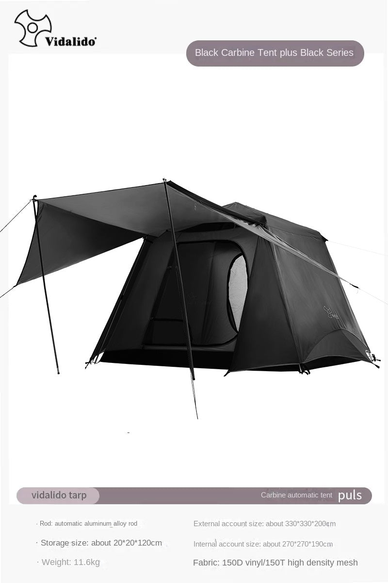 Vidalido CABIN PLUS Series Automatic Cabin Style Tent Portable Lightweight Folding for 4-6 Person Family Shed Leisure Quick Opening Sunshade Tent