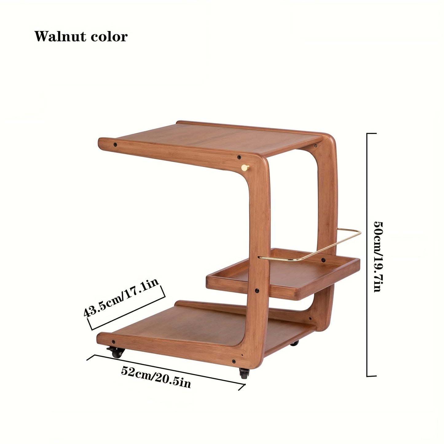 Versatile Bamboo Side Table with Wheels - C2NE