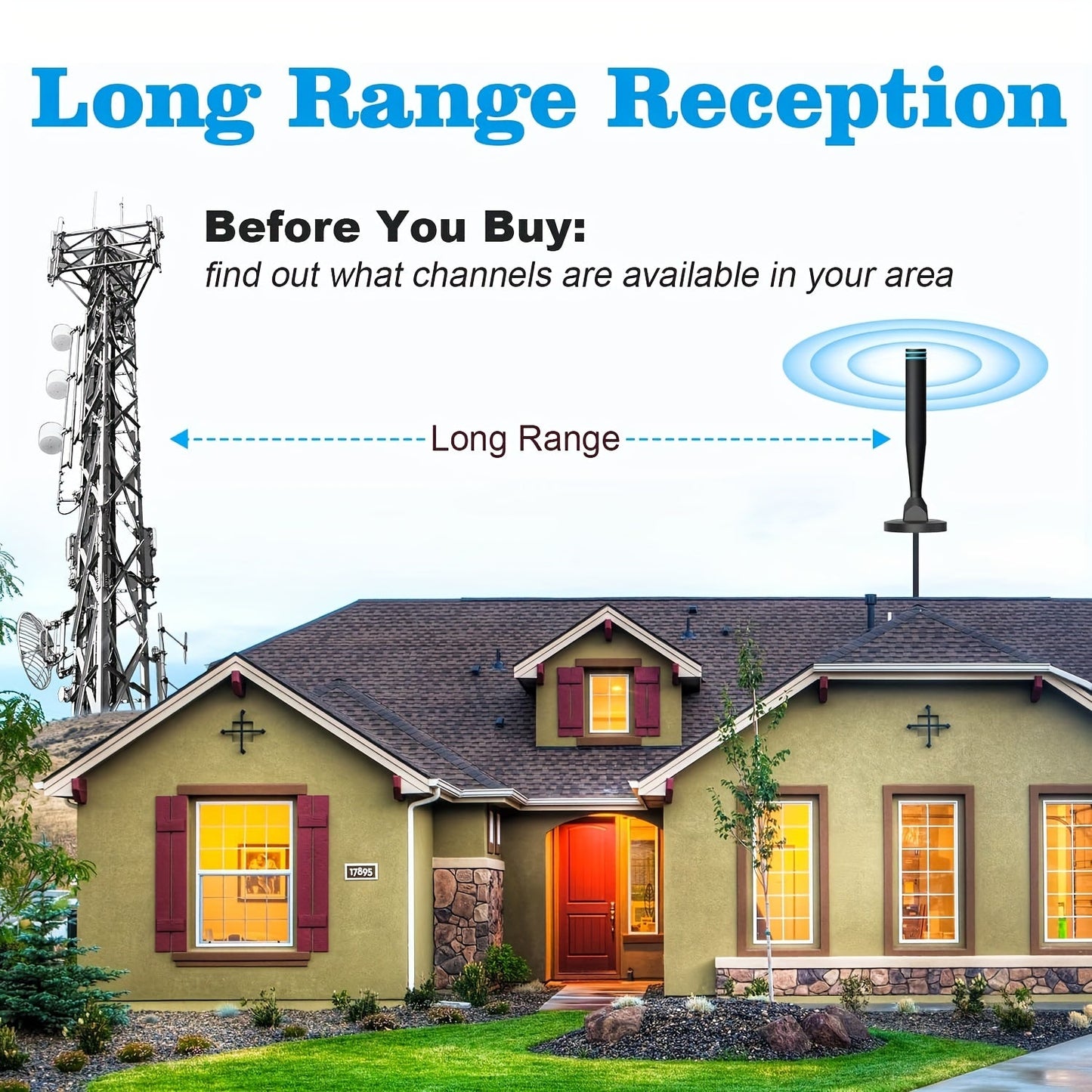 HD Digital TV Antenna, Magnetic Base, 360° Reception – TJR9K3V