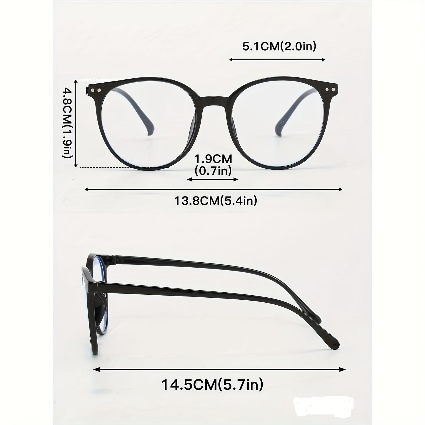 Chic Oversized Round Frame Glasses  Retro  Durable-CH72