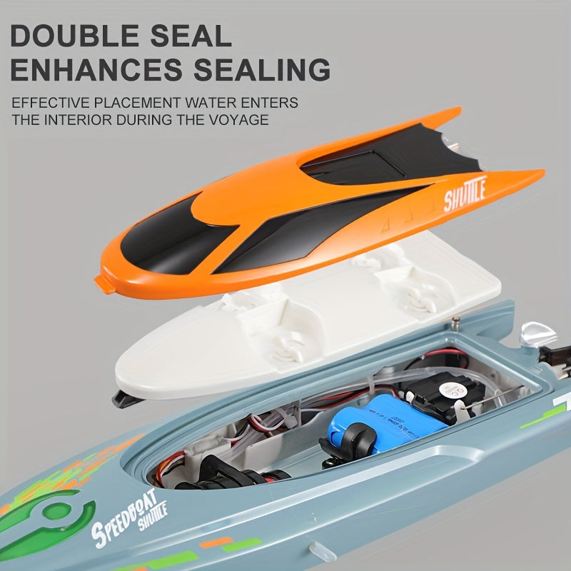 Remote Control Boat, High-Speed 12.43mph RC Boat with LED TJR6C3R