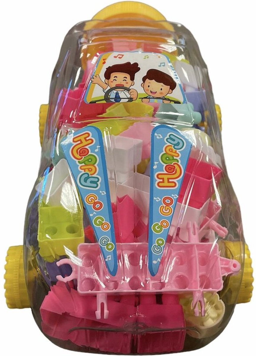 65 stuks Bouwblokjes in auto - blokjes speelgoed - blokken - blocks