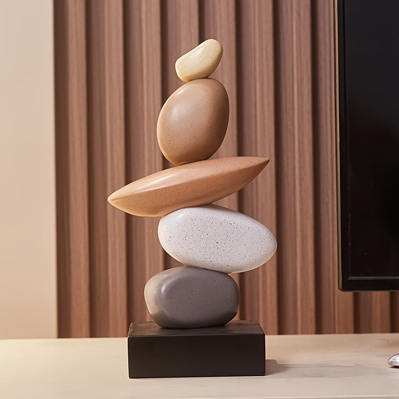 YResin Stone Stacking Ornament  Natural Sandstone Decor-X81V