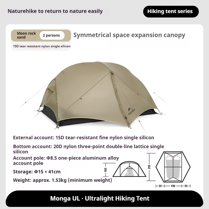 Naturehike MONGAR Series UL Tent Portable Ultralight 1 and 2 Person 15D Nylon Rainproof Expandable Canopy Double Layer Camping Outdoor Hiking Backpacking Cycling Tent