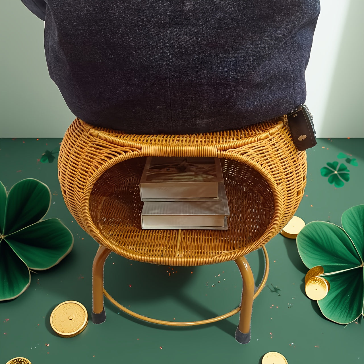 Rattan Storage StoolTable for All Occasions-QE25