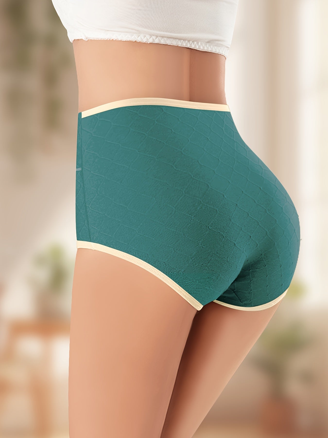 7pcs Women's High Waist Briefs, Solid Color TJR9F2X