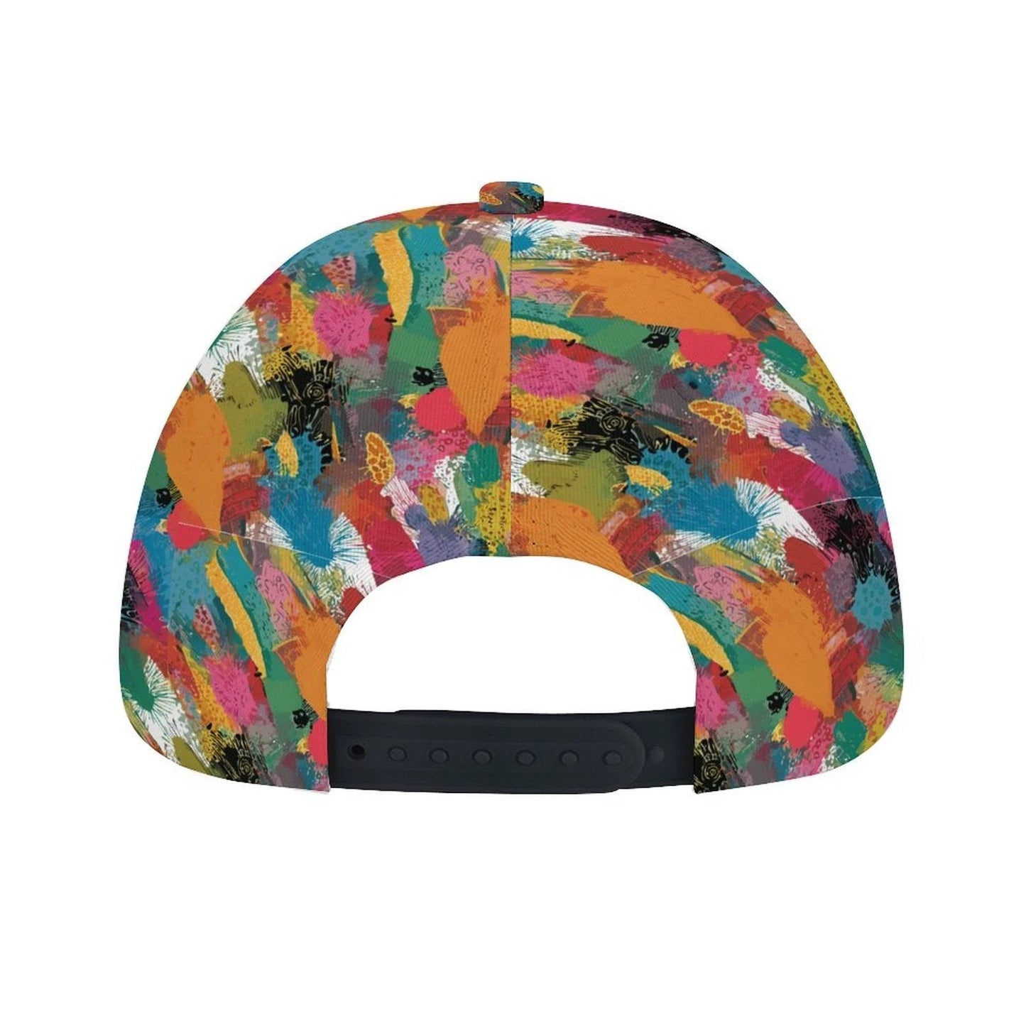 Painters' Plume AOP Bent Brim Snapback Cap | Brushstroke Feather Print 6-Panel Curved Brim Streetwear Hat for Art-School Aesthetics & Creative Souls