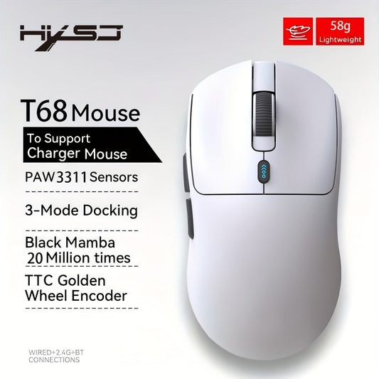 New 2025 Three Mode Gaming Mouse, 12000cpi Adjustable TJR2C9K