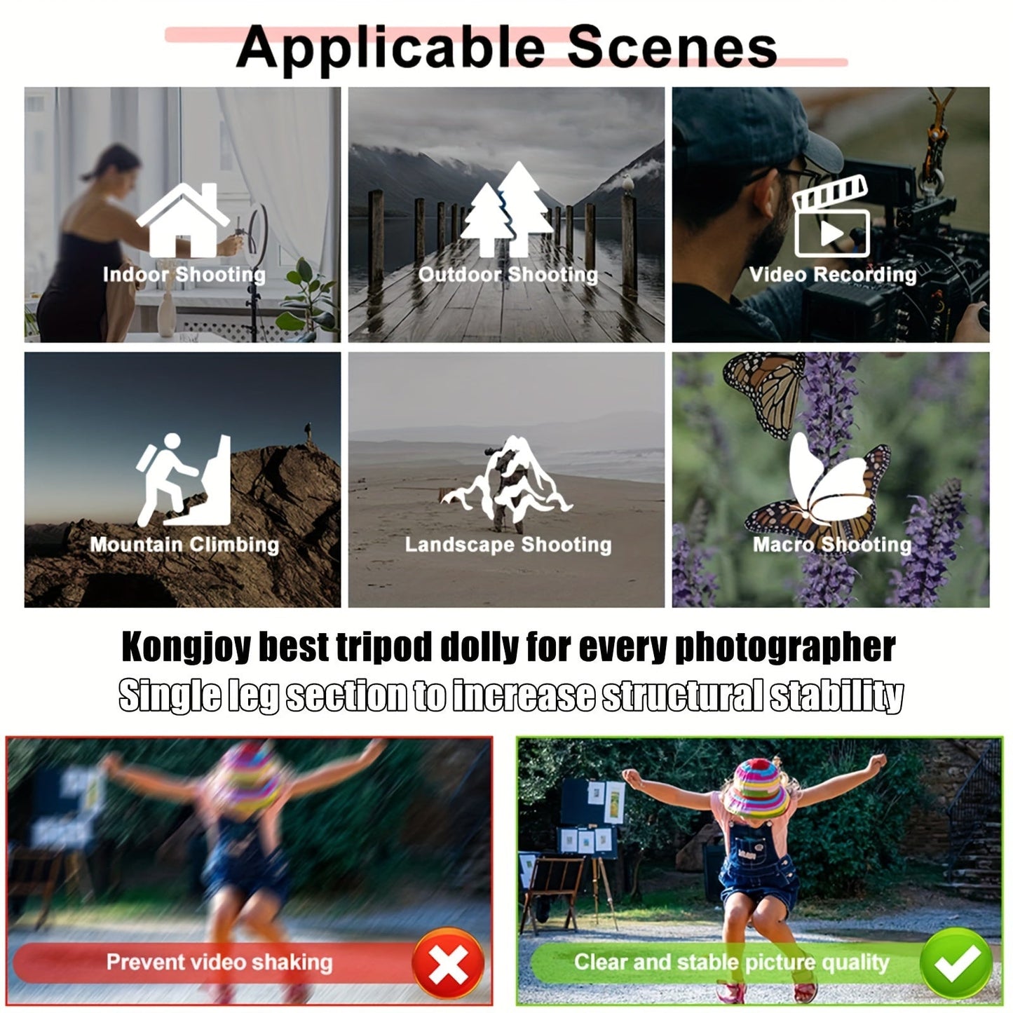 VX600 Aluminum Tripod with Dolly Wheels-OYVD