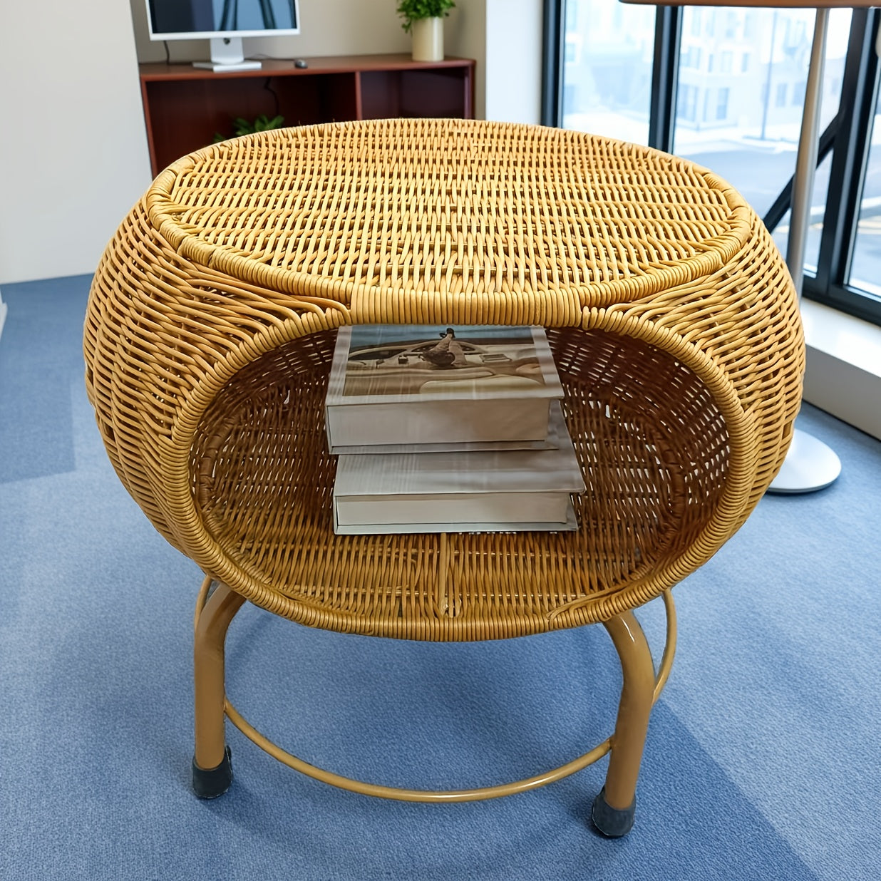 Rattan Storage StoolTable for All Occasions-QE25