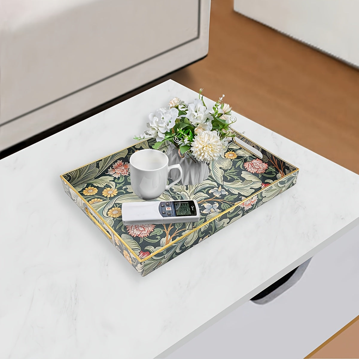 Decorative Serving Tray with Handles - SI2K