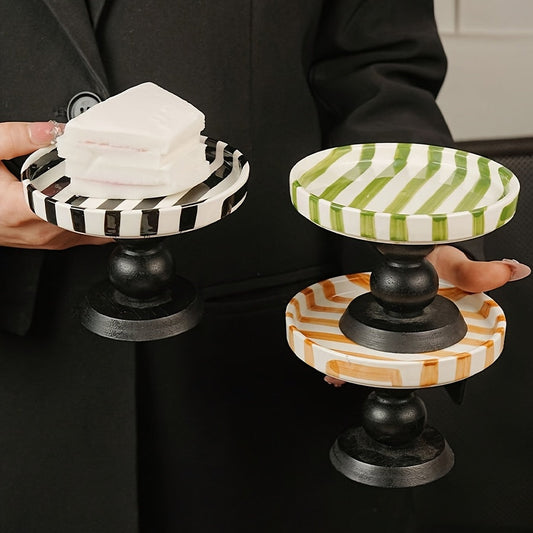 Vintage Ceramic Striped Tray - AXI0