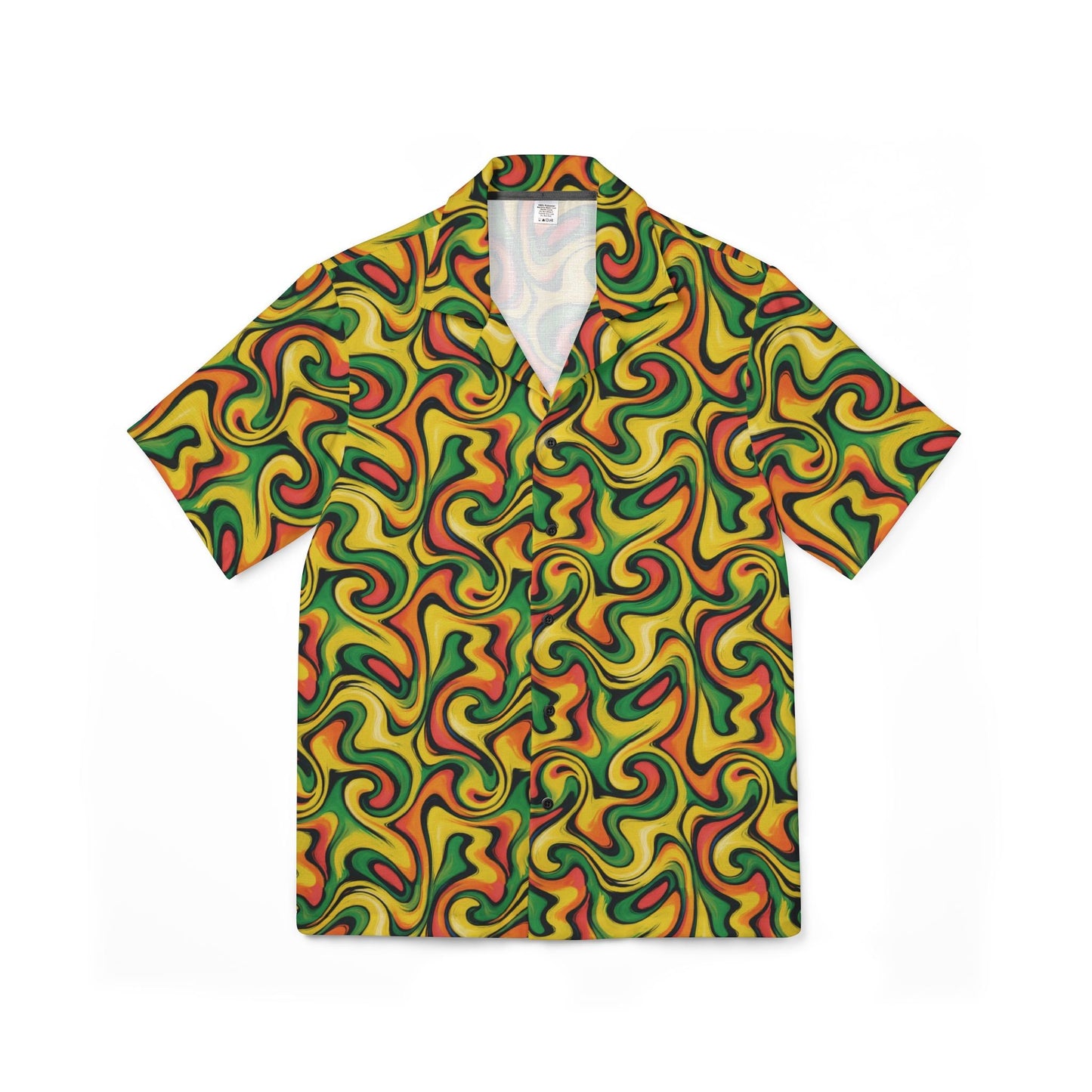 Retro Vibes Camp Shirt for the Most Interesting Dresser at Summer — AOP 100% Polyester Sublimation Hawaiian, Button Front Linen Texture