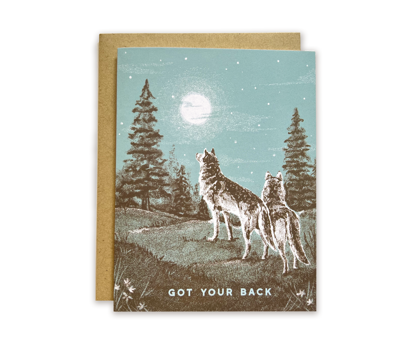 The Wild Wander - Got Your Back Wolf Pack Greeting Card