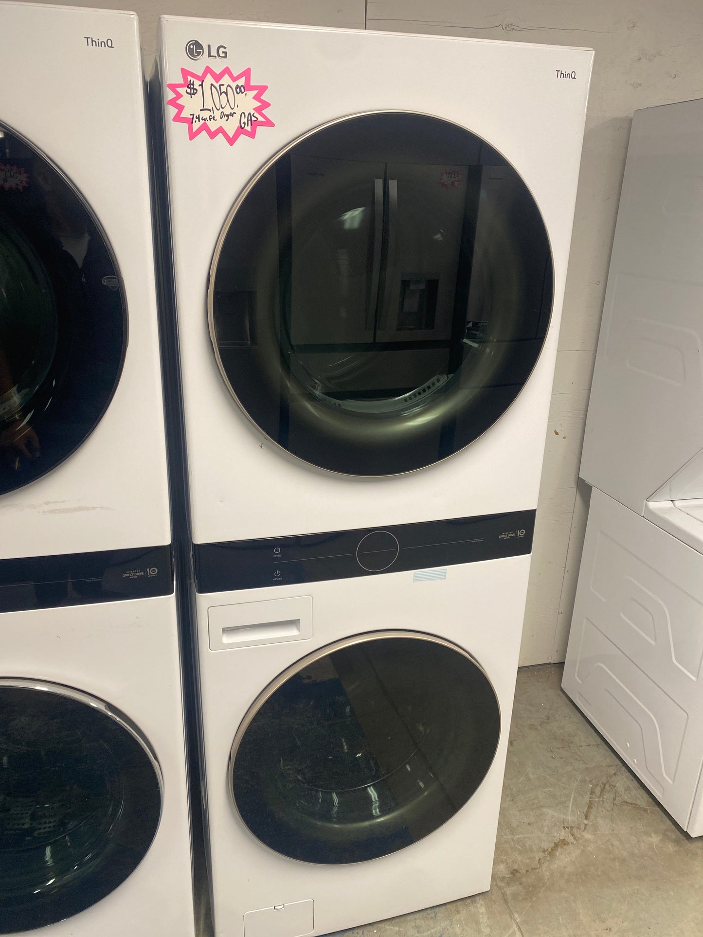 LG 27” wide, 4.5 cu. ft. Washer & 7.4 cu. ft. Natural Gas Dryer