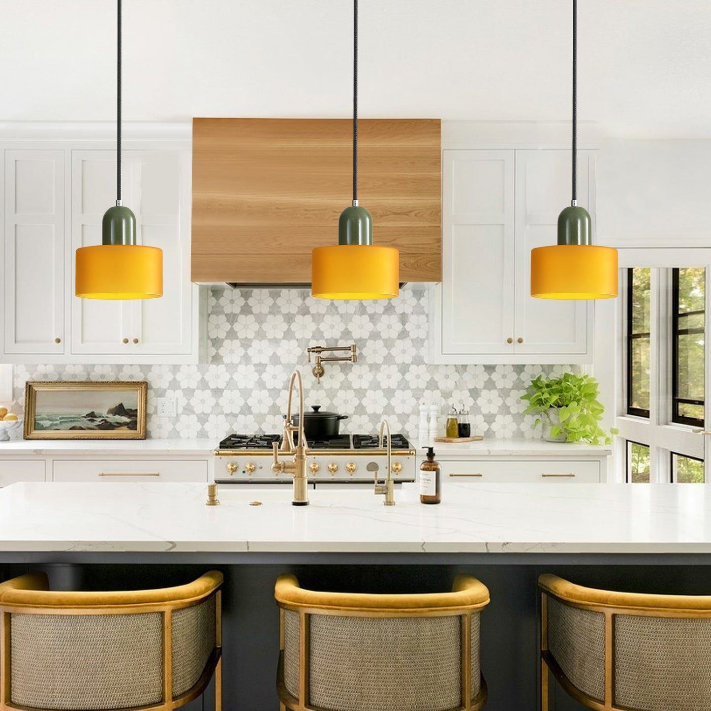 Bauhaus Glass E27 Pendant Light for Kitchen