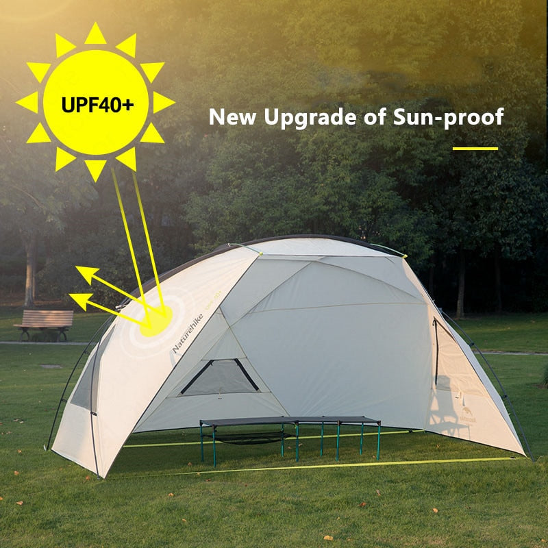 Naturehike Gnie Beach Awning Portable Lightweight Canopy Outdoor Camping 210T Waterproof Party Sun Shelter Sunshade Beach Tarp Hiking Picnic Travel