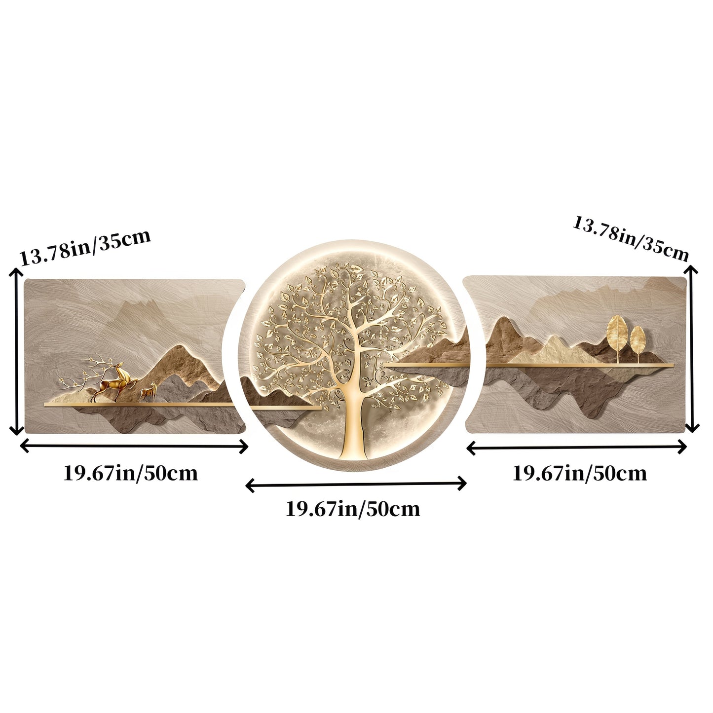 Modern 3D HD Three Piece Mural- HMT21HH