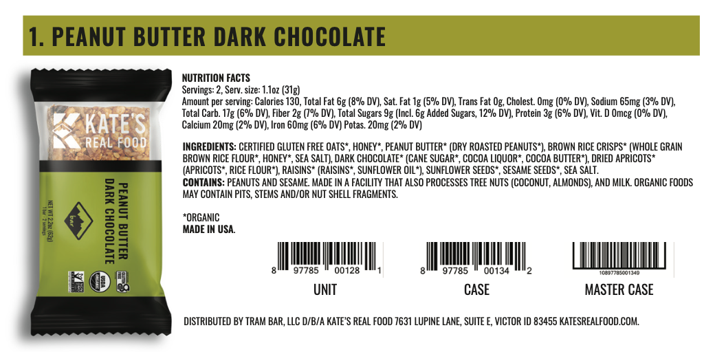 Kate's Real Food - Peanut Butter Dark Chocolate