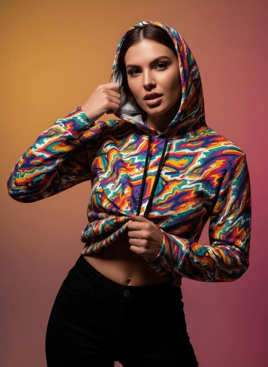 StreetsmArt Collage Athletic Hoodie | Bold AOP Recycled Performance Pullover for Gym & Street