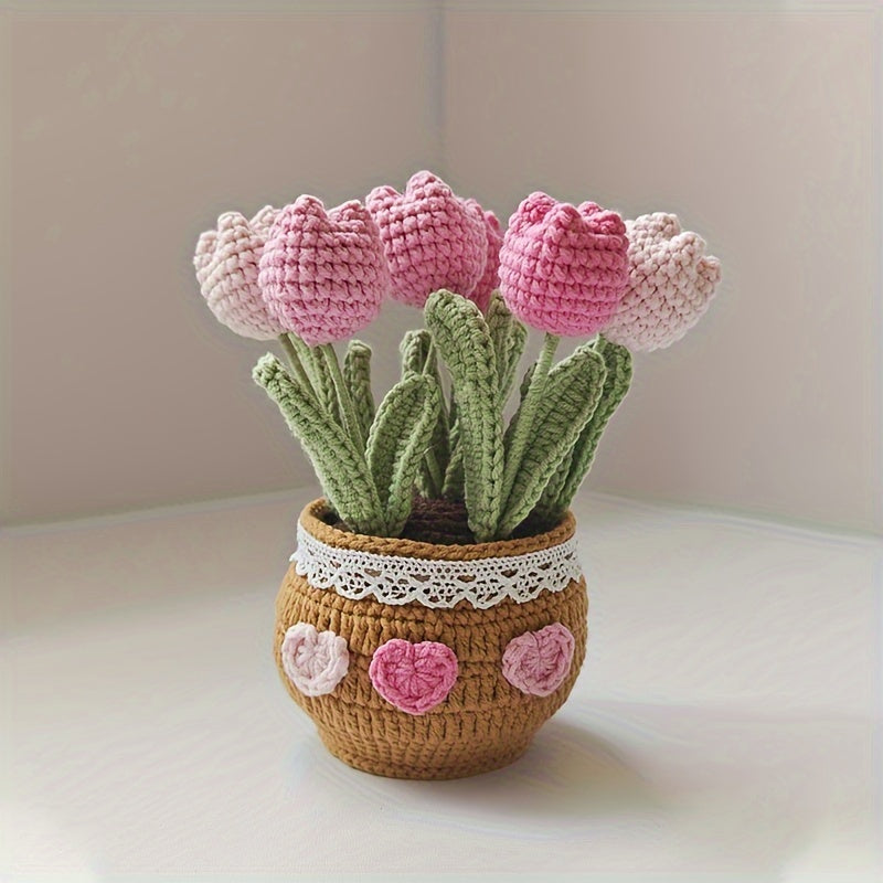 Handcrafted Crochet Tulip Dashboard Ornament - ES0C